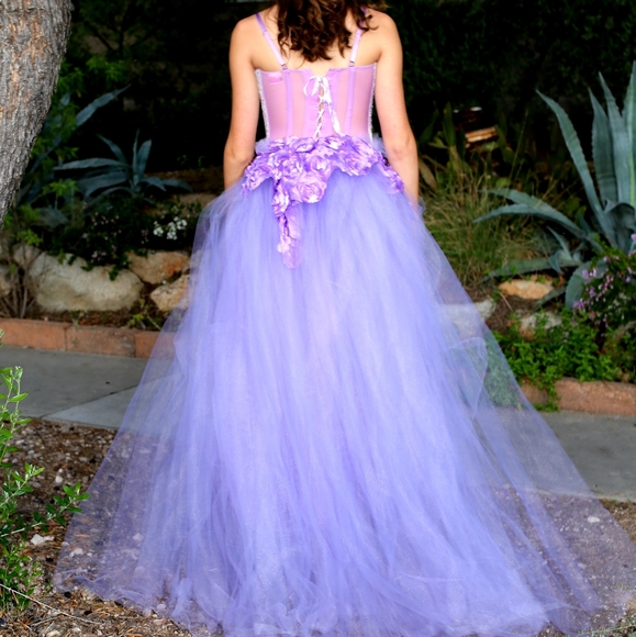 SAMPLE GOWN ONLY-"SIERRA NICOLE" Custom Order Lavender Wedding Gown - Picture 6 of 7